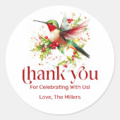 Sticker Rond colibri thème de Noël (Devant)