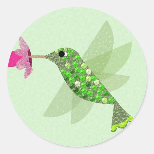 Sticker Rond Colibri vert (Devant)