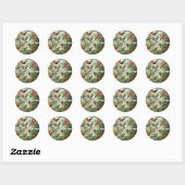 Sticker Rond Colibri vintage (Feuille)