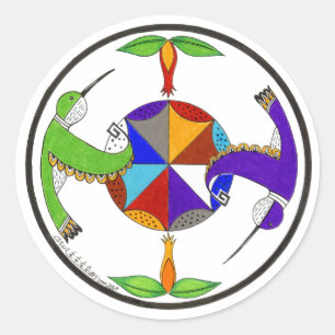 Sticker Rond Colibris 1