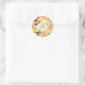 Sticker Rond Colibris et Astrantia Monogram Aquarelle (Sac)