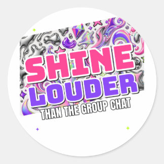 Sticker Rond Collage Chrome Brille Plus pour Cahiers
