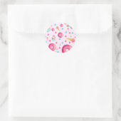 Sticker Rond Collage de beignes roses (Sac)