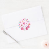 Sticker Rond Collage de beignes roses (Enveloppe)