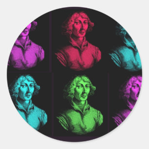 Sticker Rond Collage de Copernic