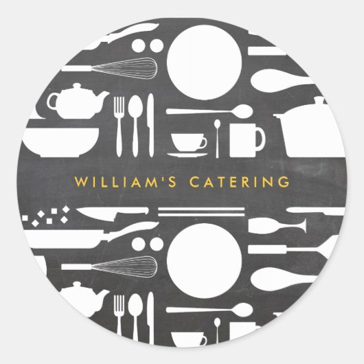 Sticker Rond Collage de cuisine sur l'autocollant Arrière - pla (Devant)