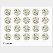 Sticker Rond Collage de fleurs sauvages (Feuille)