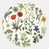 Sticker Rond Collage de fleurs sauvages (Devant)