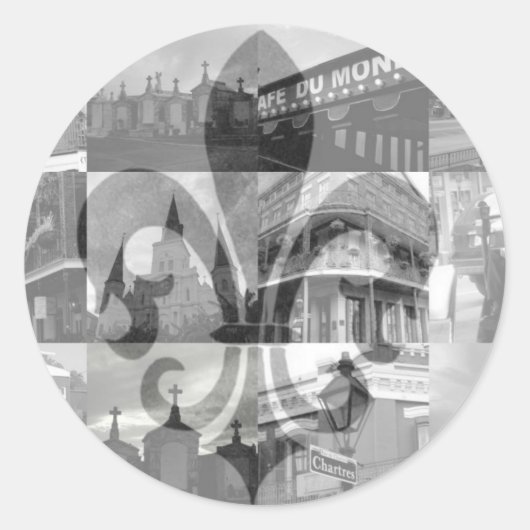 Sticker Rond Collage de la Nouvelle-Orléans [Stickers] (Devant)