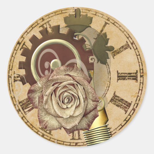 Sticker Rond Collage de l'horloge vintage (Devant)