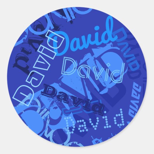 Sticker Rond Collage de nom cool (Devant)