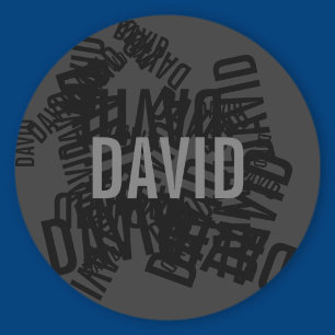 Sticker Rond Collage de noms moderne et cool en noir et gris
