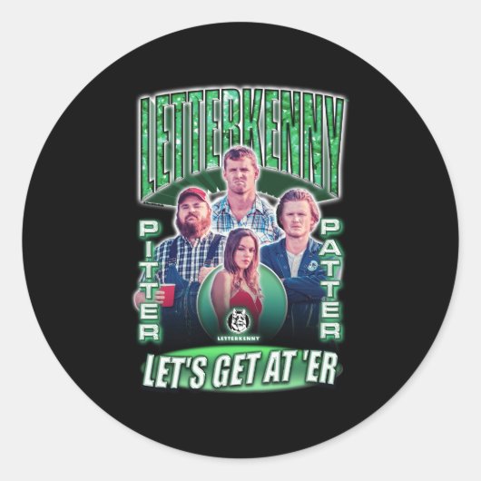 Sticker Rond Collage de pattes de papier de Letterkenny (Devant)