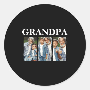 Sticker Rond Collage de photos grand-père D cadeau