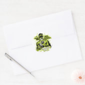 Sticker Rond Collage de texte de lanterne verte - Couleur (Enveloppe)