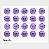 Sticker Rond Collage du crâne violet celtique (Feuille)