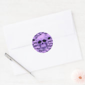 Sticker Rond Collage du crâne violet celtique (Enveloppe)