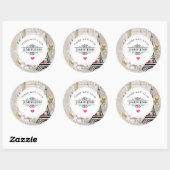 Sticker Rond Collage Fleur vintage & Cuisine Tour Eiffel (Feuille)