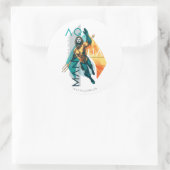 Sticker Rond Collage moderniste d'Aquaman | Aquaman (Sac)