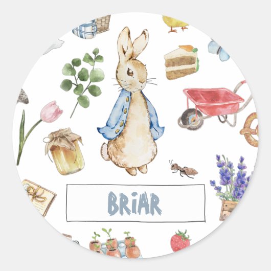 Sticker Rond Collage Peter le lapin (Devant)