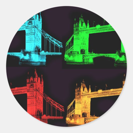 Sticker Rond Collage Tower Bridge (Devant)