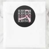 Sticker Rond Collage Whimsical Survivant Cancer du sein (Sac)