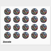 Sticker Rond collant Collage Pentacle (Feuille)