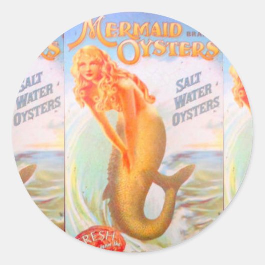 Sticker Rond collant de sirène dorée (Devant)