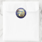 Sticker Rond collant de visage lunaire face soleil (Sac)