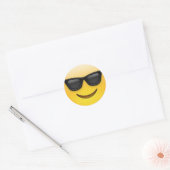 Sticker Rond collant émoji lunettes de soleil (Enveloppe)