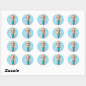 Sticker Rond collant fille en maillot de bain (Feuille)