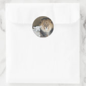 Sticker Rond collant lion et agneau (Sac)