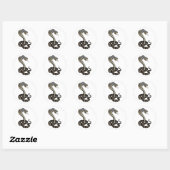 Sticker Rond collant rond classique du serpent de cobra (Feuille)