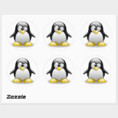Sticker Rond Colle Linux (Feuille)