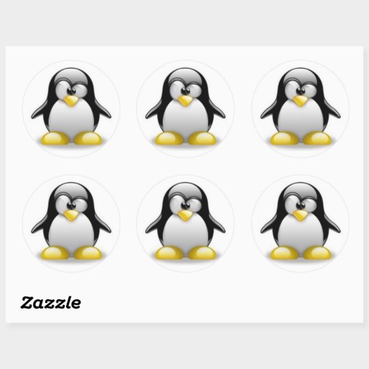 Sticker Rond Colle Linux (Feuille)