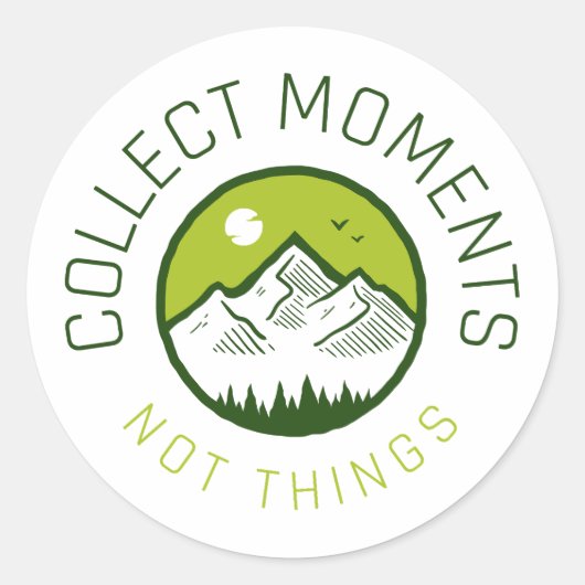 Sticker Rond Collect moments not things (Devant)
