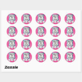 Sticker Rond Collecte de fonds Fun Pink Bunco (Feuille)