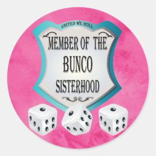 Sticker Rond Collecte de fonds Fun Pink Bunco