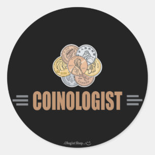 Sticker Rond Collecteur de pièces humoristiques