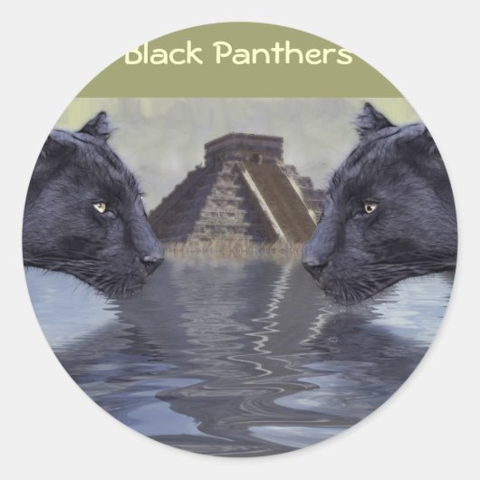 Sticker Rond Collection Black Panther Mexique (Devant)