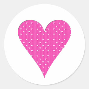 Sticker Rond Collection Coeur rose
