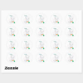 Sticker Rond Collection Cute Bunny-Kawaii (Feuille)