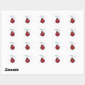 Sticker Rond Collection Cute Ladybug-Kawaii (Feuille)