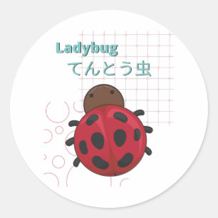 Sticker Rond Collection Cute Ladybug-Kawaii