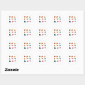 Sticker Rond Collection d'autocollants de fleurs exquises (Feuille)