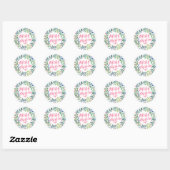 Sticker Rond Collection de fils aquarelle (Feuille)