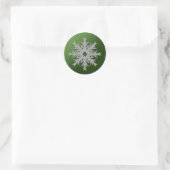 Sticker Rond Collection de flocons de Noël - Vert (Sac)