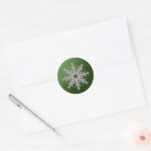Sticker Rond Collection de flocons de Noël - Vert (Enveloppe)