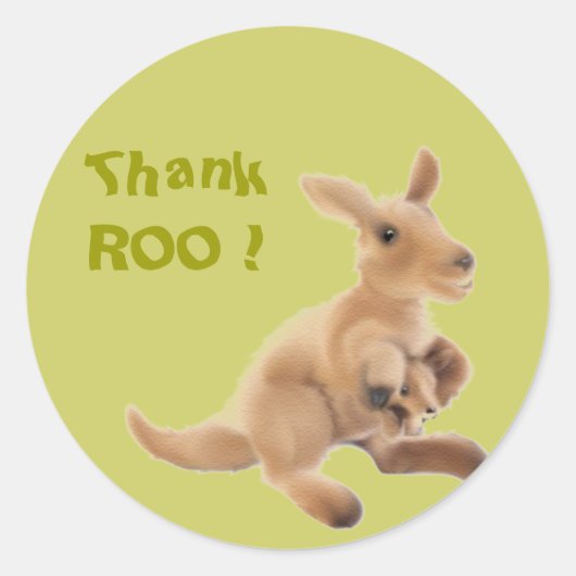 Sticker Rond Collection de kangourou (Devant)