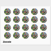 Sticker Rond Collection de marbres de verre (Feuille)